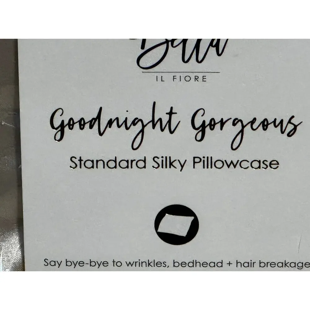 NEW Bella IL ivory silky standard pillowcase Prevents bed-head &  hair breakage
